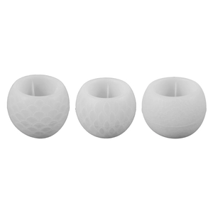 Three-piece set of textured spherical silicone molds for resin, plaster, and candle making