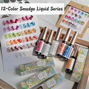 12-Farben Nagel Aquarell-Set für Marmoreffekte und Verläufe mit professionellem Finish