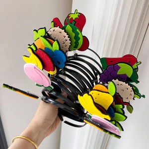 Wholesale fruit headbands with cute felt strawberry, watermelon and banana spring accents