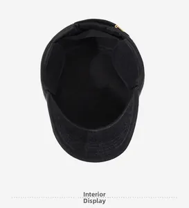 Interior detail of men's winter flat cap featuring thick lining and ear protection flap