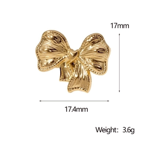Detailed view of the golden bow ring dimensions 17mm with weight 3.6g specification