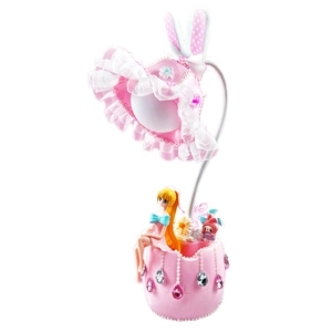 Luce notturna floreale rosa fai-da-te con figura My Melody e fiocco di pizzo