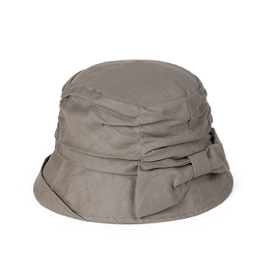 Sombrero de sol de ramio plisado para mujer con lazo grande, estilo pescador transpirable