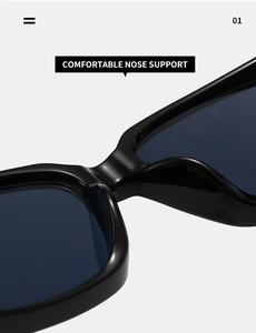 Makro-Detail der bequemen integrierten Nasenpads bei schwarzer Dickrand-Sonnenbrille