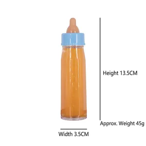 Magic disappearing juice bottle toy with measurements for novelty magic tricks, 13.5cm high