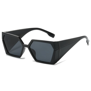 Lunettes de Soleil Hexagonales Géométriques Punk Y2K Hommes Femmes Futuristes Branche Large Monture PC UV380 Accessoires de Mode