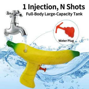 Funny banana water gun for kids outdoor play, easy faucet filling and large capacity