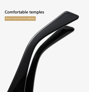 Détail des branches de lunettes noires ergonomiques avec pointes antidérapantes