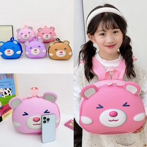 Kids Backpack Toddler School Bag Cartoon Bear Face 3D Hard Shell Lightweight Kindergarten Preschool Boys Girls