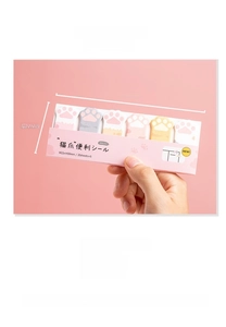 Detailed view of cat paw sticky notes with size dimensions 136x53mm and 120 sheets