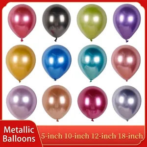 Shiny Metallic Balloons Chrome Latex Round Thickened Party Decorations Birthday Wedding Valentine's Day Anniversary Celebration