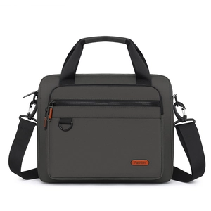 Dark grey large capacity business travel messenger bag with detachable shoulder strap