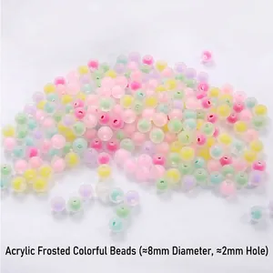 Colorful 8mm acrylic beads-in-beads for DIY jewelry making and handmade necklaces