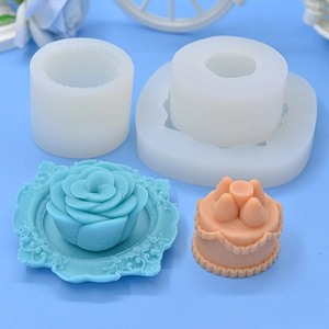 3D Silicone Mold Relief Photo Frame Rose Flower Strawberry Cake Shapes For DIY Baking Candle Soap Plaster Crafting