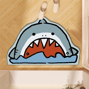 Cartoon Animal Shaped Bathroom Floor Mat Diatom Mud Quick Dry Absorbent Non-Slip Soft Rug For Shower Entrance