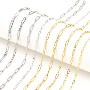 18K gold and silver plated titanium steel paperclip chains in various link sizes