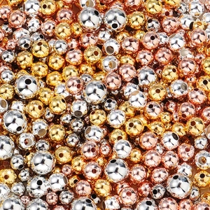 Polierte 18k Gold Silber und Roségold Metallperlen für DIY Schmuckherstellung Zubehör
