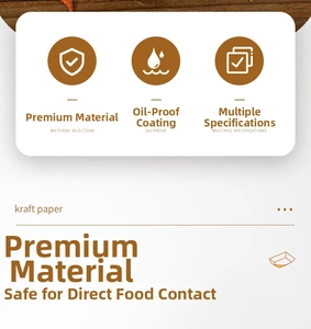 Food-grade kraft paper boat tray with oil-proof coating for snacks and barbecues