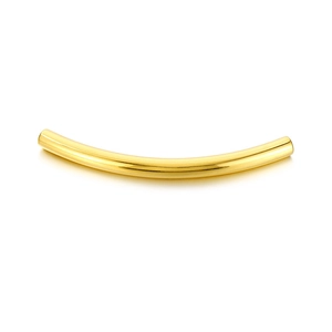 Golden hollow curved tube bead in stainless steel for DIY jewelry making and necklaces