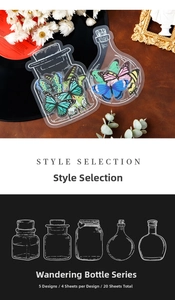 Detailed butterfly stickers pack for DIY journals with colorful designs in vintage setting