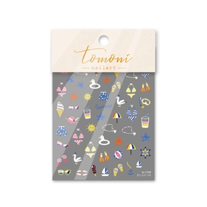 5D embossed summer beach nail stickers featuring seashells, starfish, and sun patterns