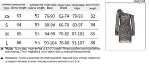 Tableau des tailles détaillé pour la robe en maille léopard avec mesures du XS au L