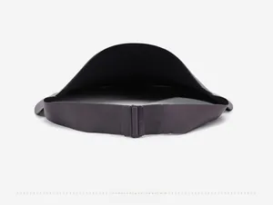 Detailed back view of a foldable sun visor with an adjustable wide elastic buckle strap