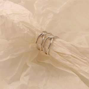 Minimalist 925 sterling silver multi-layer knot ring with a sleek interlaced design