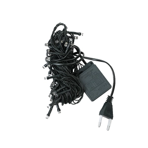 Warm white LED string light with 8 modes controller and black wire for Christmas decor