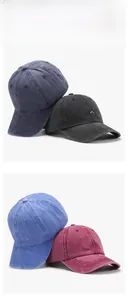 Gorras de béisbol de algodón lavado con bordado de montaña en varios colores