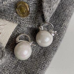 Artificial Pearl Drop Earrings With 925 Sterling Silver Earring Post Minimalist Sweet Elegant Korean Style Accessory For Women