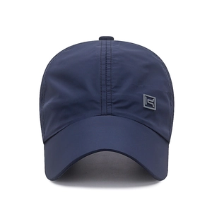 Navy blue quick-dry baseball cap for outdoor sports with breathable perforated fabric