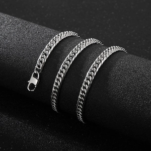 Titanium Steel Cuban Link Chain Necklace For Men Minimalist Hip Hop Jewelry Polished Metal Streetwear Style