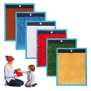Set of 6 sensory tactile boards with various textures for children sensory training