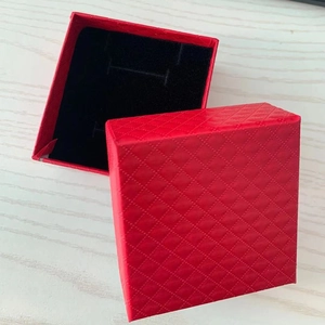 Rhombus Pattern Cardboard Jewelry Gift Box For Rings Earrings Bracelets Square Storage Packaging Display Case