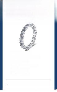 Detail view of 2.2ct moissanite S925 sterling silver ring with 5-layer platinum plating