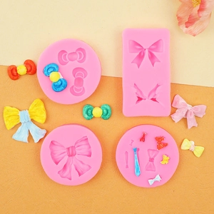 Rosa Silikonform-Set für DIY Schleifen und Krawatten Fondant Kuchendekorationen