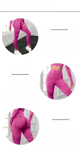 Close-up of seamless high-waist yoga leggings featuring marble tie-dye and butt lift design