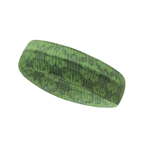 Elastic green headband with embossed clover pattern for fitness and yoga activities
