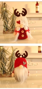 Détail de gnomes de Noël en peluche avec bonnets en tricot et décorations festives