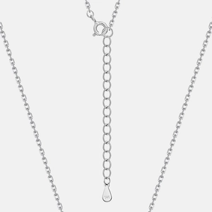 S925 sterling silver heart necklace chain with lobster clasp and adjustable links
