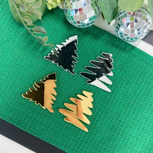 Weihnachtsbaum Spiegel Acryl Tortenaufsatz Spiegel Gold Silber Festliche Cupcake Topper Für Feiertag Party Dessert Dekoration