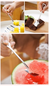 Cucchiai creativi in acciaio inox a forma di pala per servire frutta, torte e dessert vari