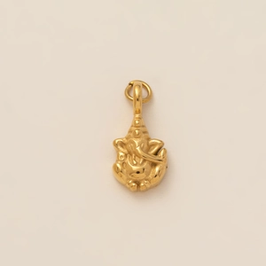 18K Gold vakuumplattierte Ganesha-Elefanten-Halskette mit polierter Metalloberfläche
