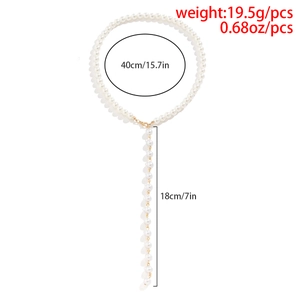 Detailansicht der Perlenkette mit 40 cm Umfang und 18 cm Tropfenlänge Messangaben