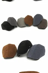 Detailed view of fleece lining in corduroy flat caps for winter warmth and comfort