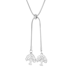 Collier pendentif arbre de vie en argent avec chaîne serpent réglable pour femme