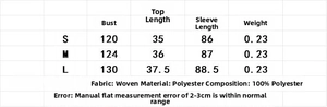 Size chart showing S to L measurements for the hooded pleated top in polyester fabric