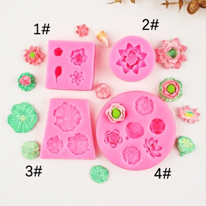 3D Lotus Flower Lotus Leaf Koi Fish Silicone Mold For Chocolate Fondant Cake Decoration Chinese Style DIY Crafting