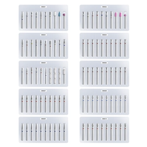 Professional 10-set Russian manicure nail drill bits for cuticle removal and polishing